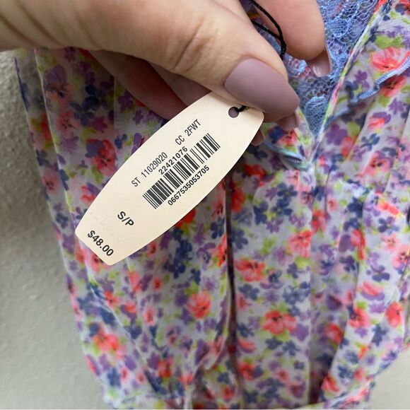 Victoria's Secret Purple Pink Floral Sheer Lingerie Playsuit Romper S - Picture 8 of 9